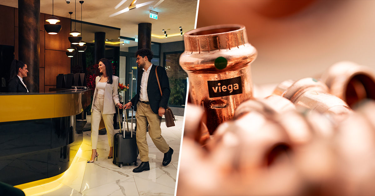 Viega press fittings for hotel and casino piping system installations
