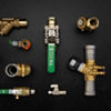 Overhead shot of various valves