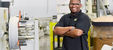 Viega worker operating equipment at manufacturing facility for piping systems and press technology