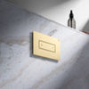 Goldene Zeiten: Die „Visign for Style 22“ in gebürstetem Edelstahl Gold greift den aktuellen Trend zu warmen Metalltönen auf. Sie bildet einen eleganten Kontrast zur Marmoranmutung der Wand. (Foto: Viega)