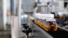Stock image of jars on a conveyor belt
