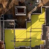 Overhead view of Viega Climate Panels installed across residential property for radiant heating system