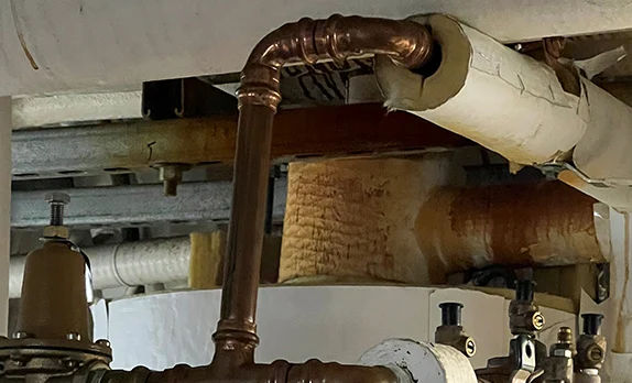 Viega ProPress fittings and valve installed on ship piping system for reliable water distribution