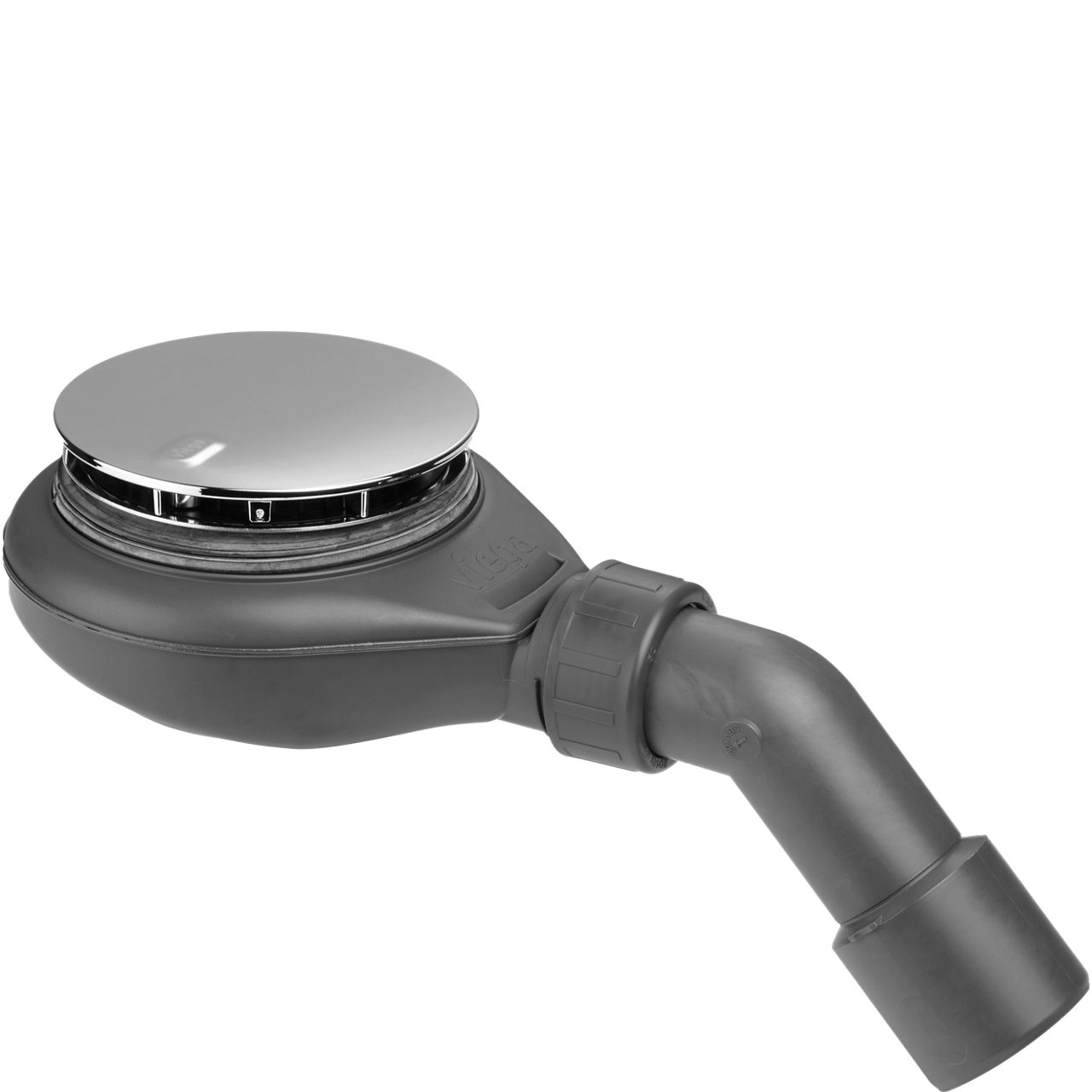 Viega Tempoplex 60 Modell 6967. Niedriger Duschwannenablauf für die Sanierung oder Renovierung. Grundkörper und Design Abdeckhaube, 360° drehbar.