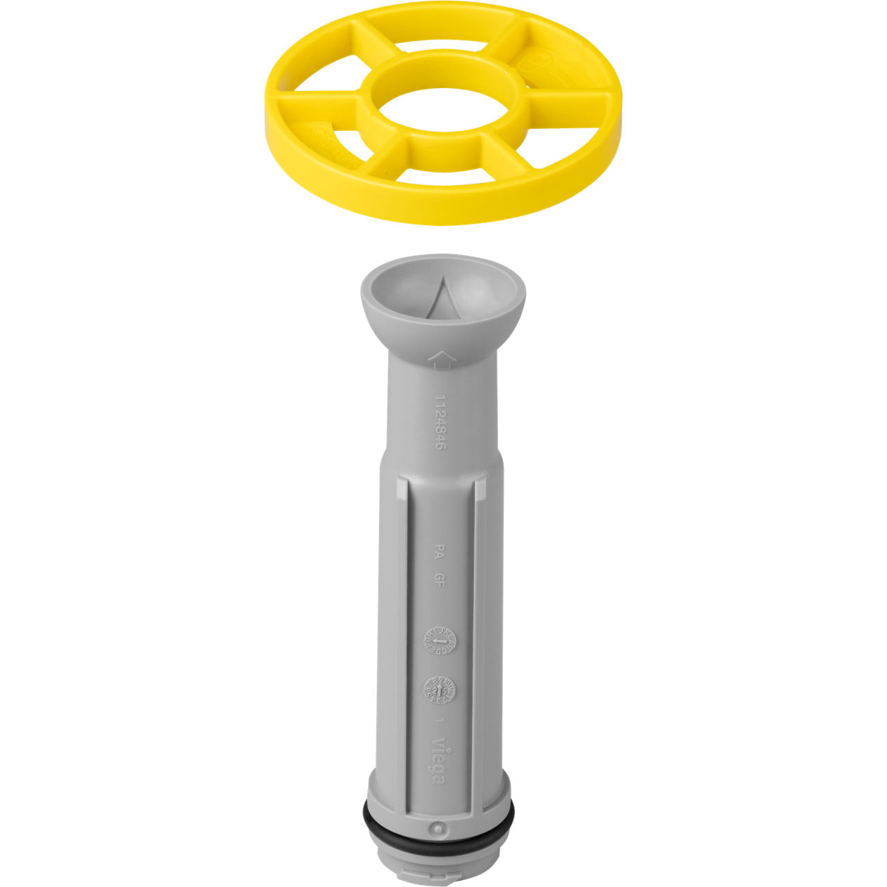 Tempoplex combigereedschap model 6970.2. Optioneel accessoire voor de Tempoplex Plus, maakt het mogelijk om de douchebakafvoer te openen terwijl het water nog loopt. Met het combigereedschap kan een endoscoopcamera het gebied onder de douchebak controleren op mogelijke lekkages.