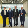 Freuen sich auf den Start der Firma Viega im Saarland: (v.l.n.r.) Anna Viegener, Vorsitzende des Viega-Gesellschafterausschusses, Jürgen Barke, Wirtschaftsminister des Saarlandes, Walter Viegener, Vorsitzender des Viega-Gesellschafterausschusses und Thomas Schuck, Geschäftsführer der gwSaar.  