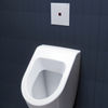 Vorwandelemente aus dem „Prevista Dry“-Programm von Viega spielen eine tragende Rolle in der Planung. An ihnen werden WC- und Urinal-Keramiken installiert, während der entstandene Vorsprung als nützliche Ablagefläche dient. Berührungslose Spülauslösungen sorgen für selbstverständliche Hygiene und modernen Komfort an WC („Visign for Style 25 sensitive“) und Urinal („Visign for More 200 IR“). (Foto: Viega)