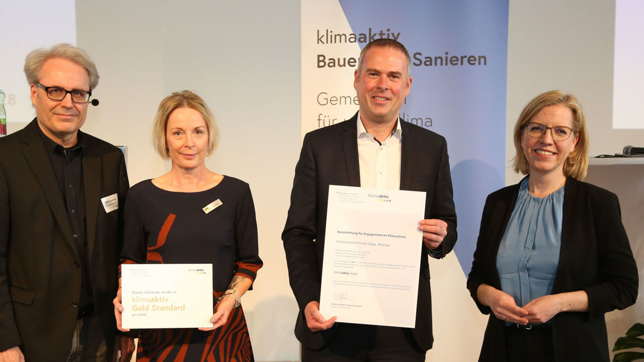 Klimaaktiv Auszeichnung in Gold für unser Viega Seminarcenter in Attersee am Attersee