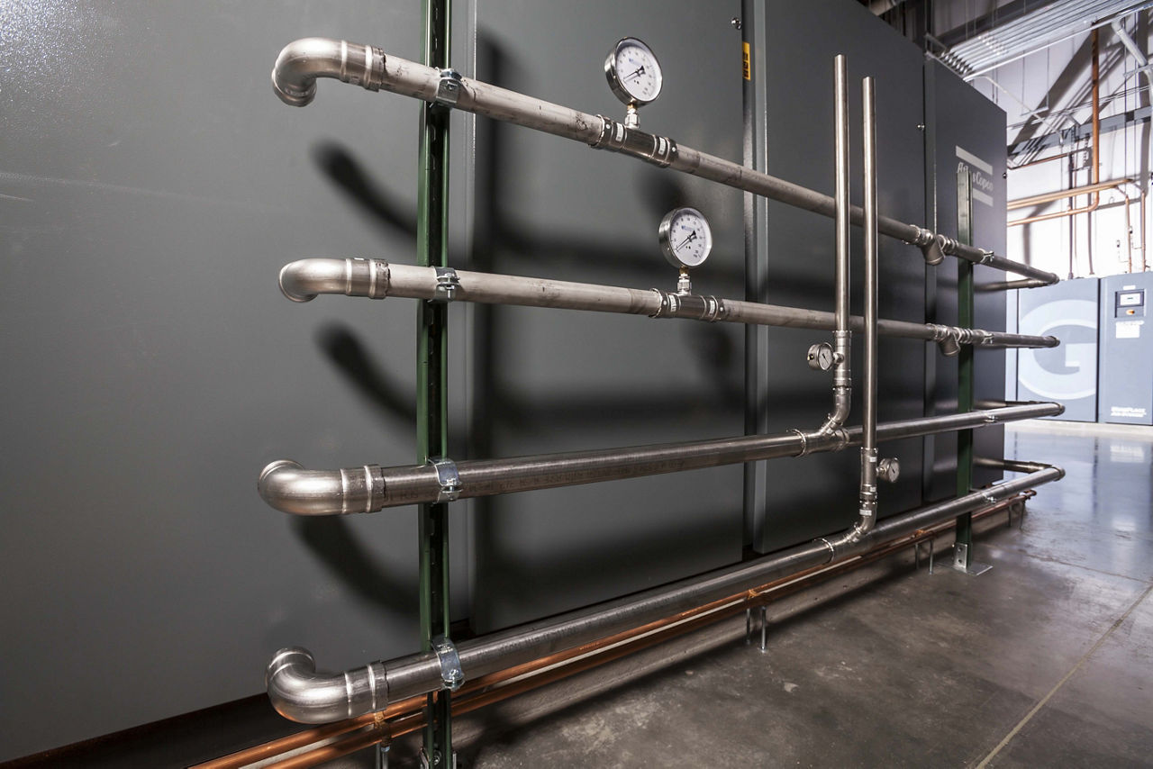 Industrial piping system using Viega ProPress and MegaPress fittings approved under ASME B31 codes