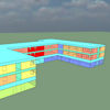 The dynamic simulation shows the various thermal loads on the office building in Holzkirchen, Germany, in hourly intervals by means of coloured areas. (Photo: ACE Andrea Costa Engineering)