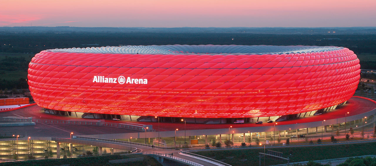 The major Allianz Arena project in Munich, Germany, as well as the, at present, largest car park in Europe, were finished on time. In terms of drinking water and sanitary installations, the Viega system world was part of this success story. (Photo: Allianz Arena München Stadion GmbH)