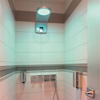 Advantix shower channels made of stainless steel and glass were used within the modern standing showers. 