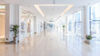 Stock image of a the inside of an empty commercial building with white walls