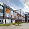 The new Pharmacy complex of the Medial University of Wroclaw, Poland, has six floors and 900 rooms. The total usable floor space of all buildings is about 12,600 m².