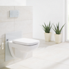 Das neue Eco Plus WC-Element von Viega bietet Flexibilität und Komfort für jedes Alter. Per Knopfdruck und ganz ohne Elektronik ist das WC stufenlos in der Höhe verstellbar. (Foto: Viega)