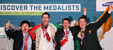 Die Medaillengewinner des Wettbewerbs „Sanitär- und Heizungsinstallation“ bei den WorldSkills Leipzig 2013 (v.r.n.l.): Gold für Ciaran Coady (Irland), Herbert Gabauer (Österreich) und Theo Oberhofer (Südtirol/ Italien) sowie Bronze für Jun Hee Jang (Korea). Foto: WorldSkills