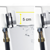 Designstark wie die bekannten „Multiplex“-Garnituren, aber mit noch mehr Komfort: Durch leichten Druck auf die Drehrosette der „Multiplex Visign M9“ bzw. „Multiplex Trio Visign MT9“ kann der Wasserstand in der Badewanne um fünf Zentimeter (r.) angehoben werden. (Foto: Viega)