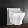 The new Eco Plus shower-WC element is supplied with a power and water connection during manufacture. With the elegant glass cover, the new Eco Plus shower-WC element blends harmoniously into the look of the bathroom. (Photo: Viega)
