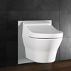 The new Eco Plus shower-WC element is supplied with a power and water connection during manufacture. With the elegant glass cover, the new Eco Plus shower-WC element blends harmoniously into the look of the bathroom. (Photo: Viega)