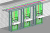 Grafik 1: Installationsbeispiel aus einer Pflegeeinrichtung mit Verteilleitungen in der abgehängten Decke und ebenfalls horizontal endendem PWH-C-System. (Foto: Viega)