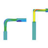 The image shows how much better Viega Smartpress connectors (left) are optimised for flow compared with a conventional plastic or brass connector. (Photo: Viega)