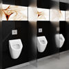Stimmige Interior-Designkonzepte mit einem Plus an Hygiene: Die per Infrarot-Technik gesteuerten Urinalbetätigungsplatten von Viega sind perfekt auf das Design der WC-Betätigungsplatten abgestimmt. Die Spülung erfolgt vollkommen berührungslos. (Foto: Viega)