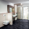 Über das „Prevista Dry-WC-Element mit AquaVip-Spülstation“ können auch längere Rohrleitungsstrecken einfach vor Stagnation geschützt werden: Die bedarfsgerecht programmierbare Spülstation löst bei Nutzungsunterbrechungen den Wasseraustausch in den warm- und kaltgehenden Rohrleitungen temperaturabhängig, nutzungsorientiert oder nach definierten Intervallen selbsttätig aus. (Foto: Viega)